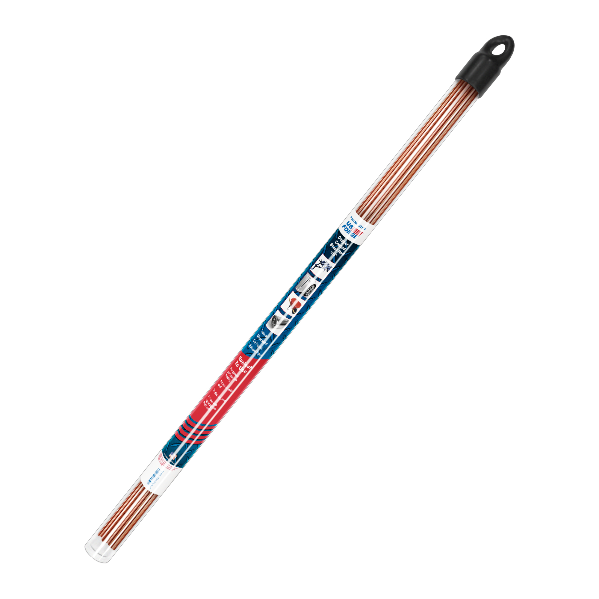 US Forge® 1/16" x 18" Copper Coated Steel Brazing Rod - 0.8 lbs, Model# 2102
